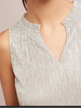 Vanessa Virginia metallic sleeveless blouse, Anthropologie